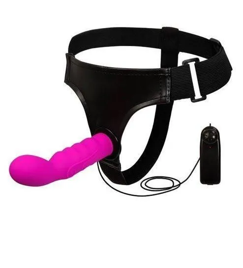 0603M-SIS      Pretty Sissy Slave Gurl P-Spot Vibrating Silicone Pegging Strap On Dildo Forced Feminization with Comfort Harness