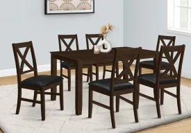 60" Rectangular Brown Veneer Dining Table for Dining Room & Kitchen