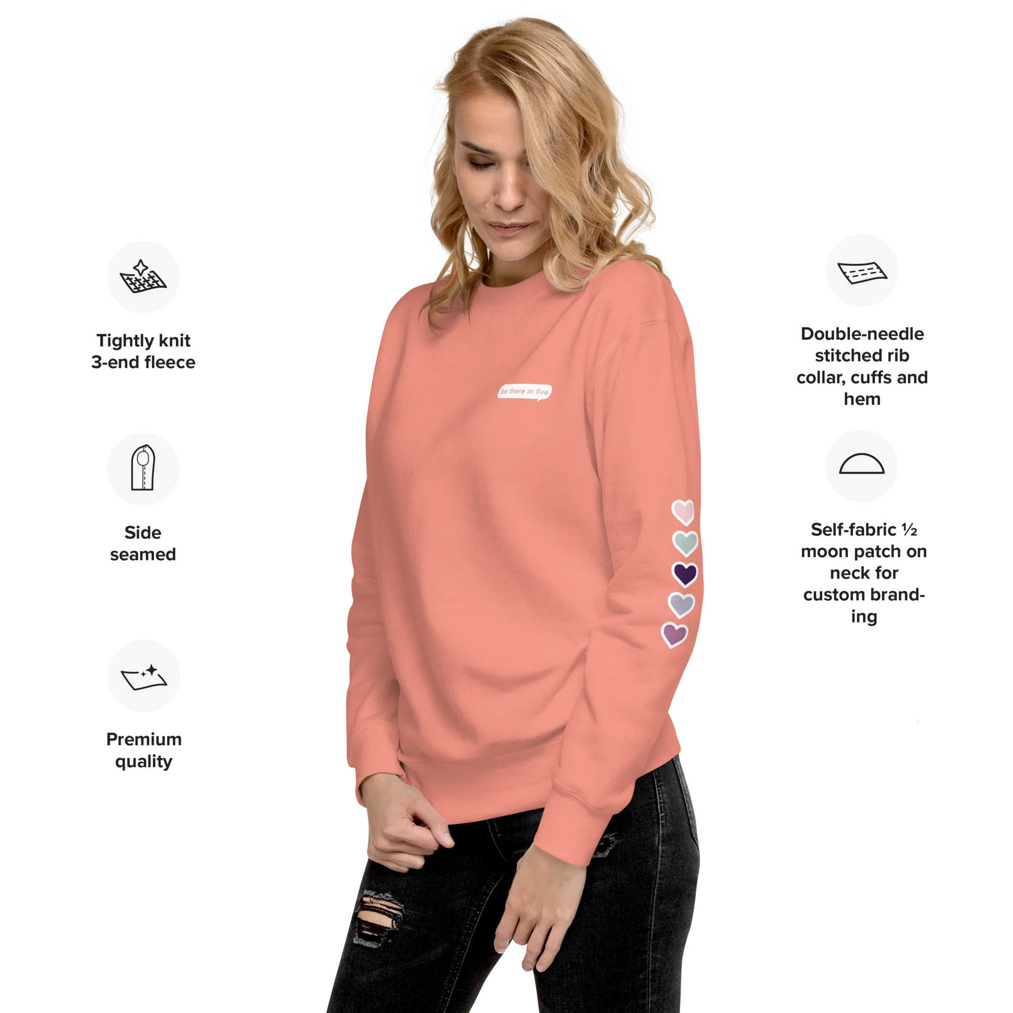 Be There in Five Text Bubble Unisex Premium Sweatshirt (Part of Matching Set- Sold Separately!) *