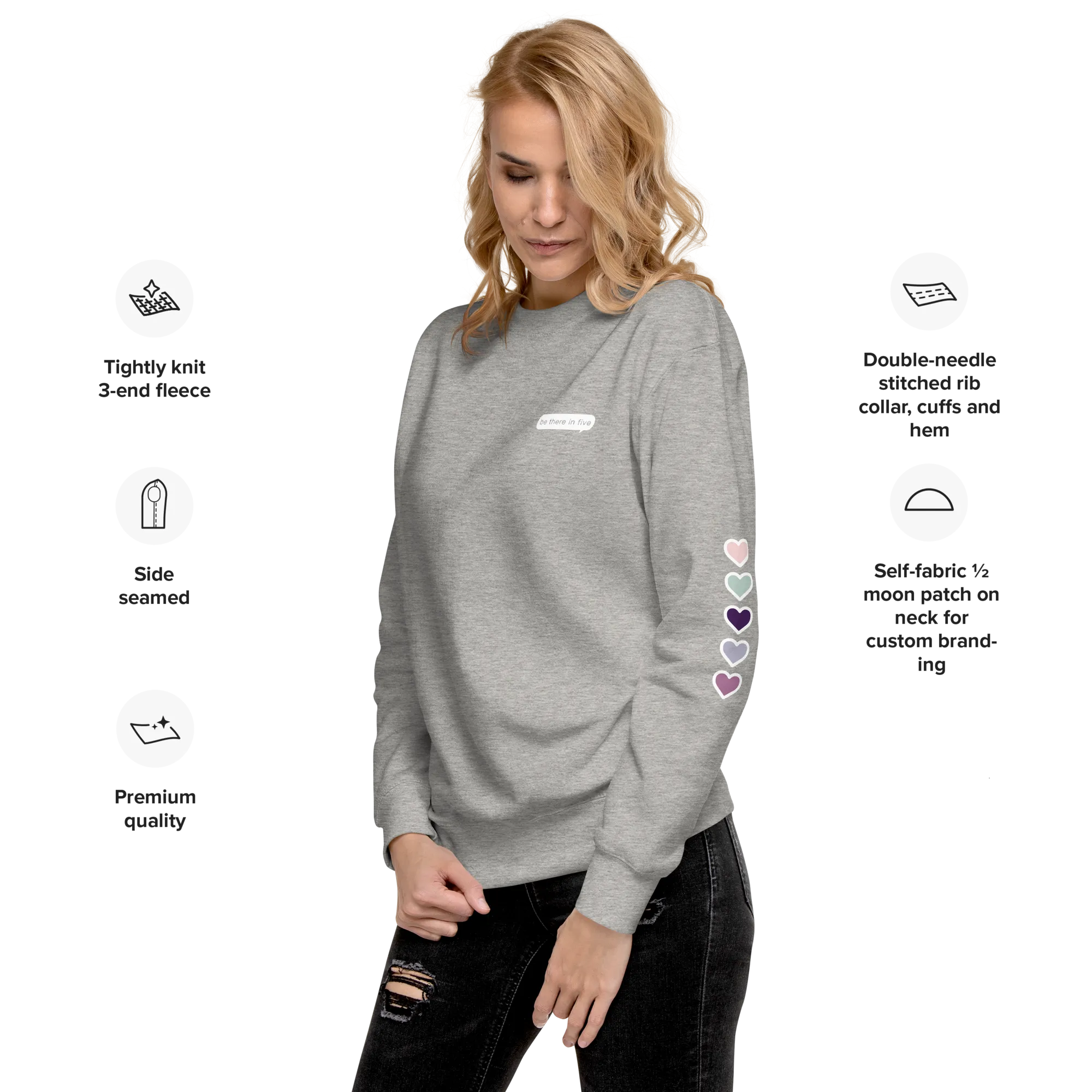 Be There in Five Text Bubble Unisex Premium Sweatshirt (Part of Matching Set- Sold Separately!) *