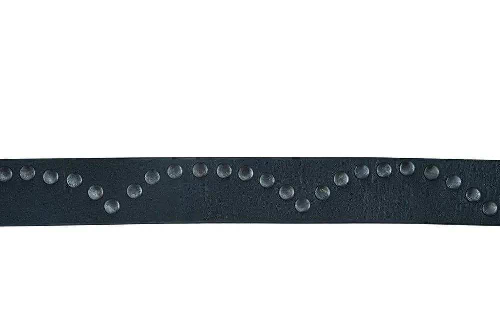 BLT2014 Super Cool Curved Pattern Studded Leather Belt