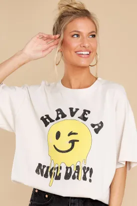 Can't Stop Smiling White Graphic Tee