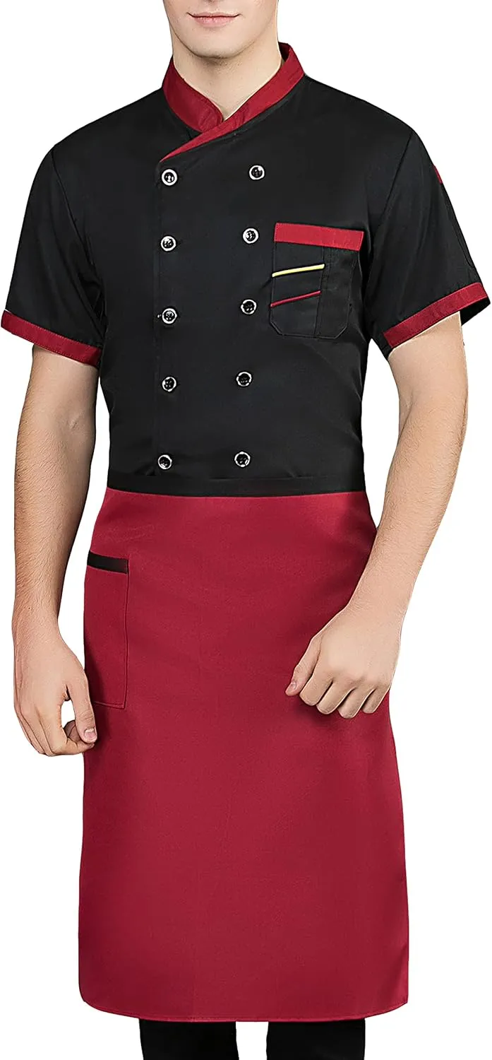 Chef Short Sleeve Unisex Classic Double-Breasted Coat Jacket