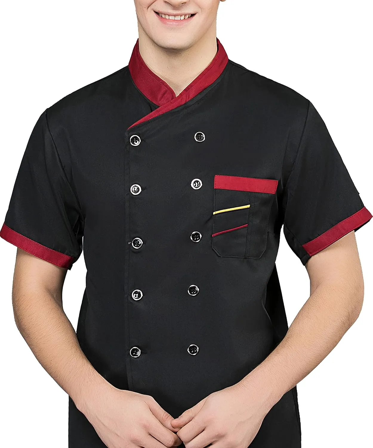 Chef Short Sleeve Unisex Classic Double-Breasted Coat Jacket