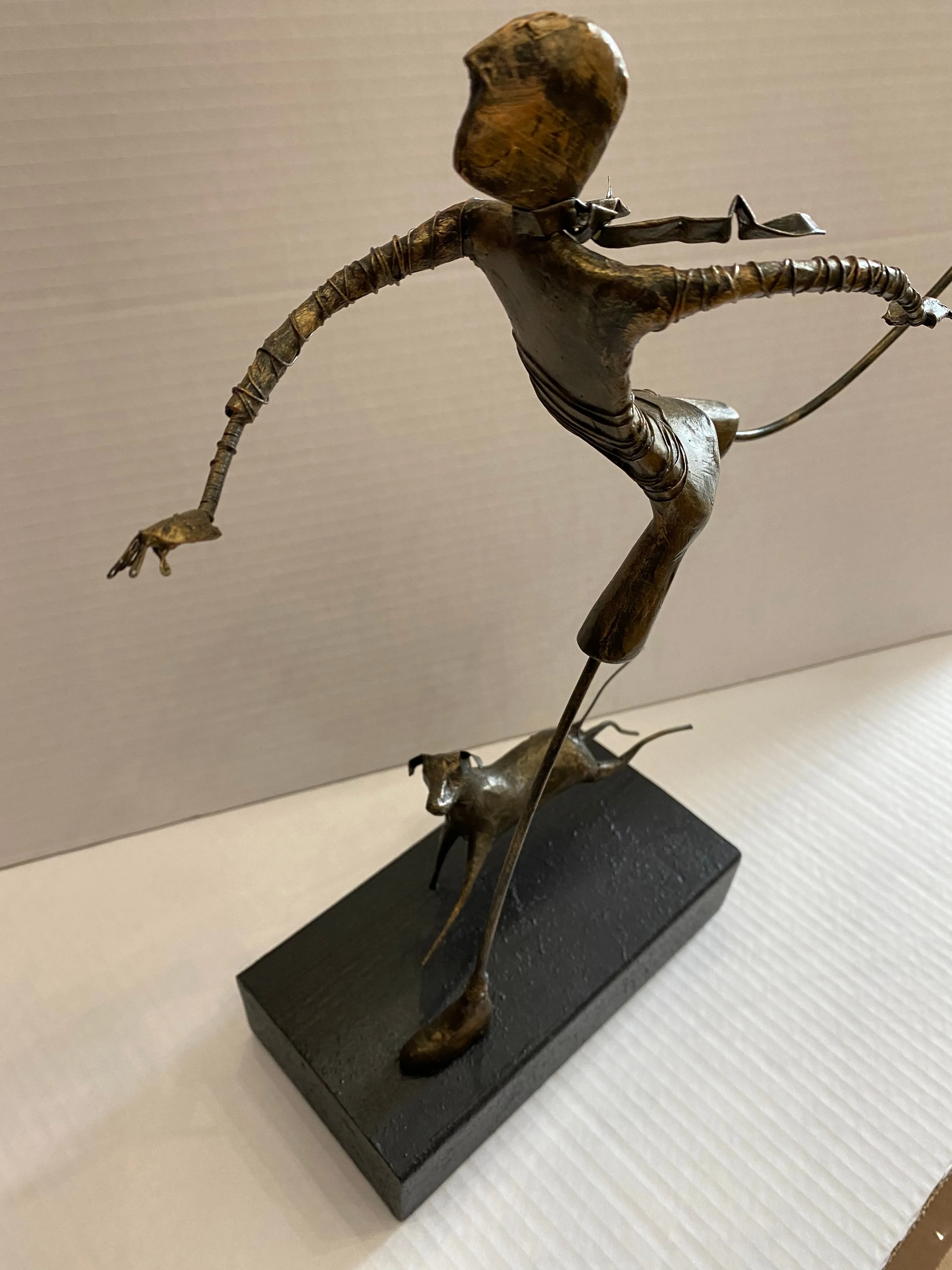 Dog N Jog ORIGINAL Sculpture by Ed Rust