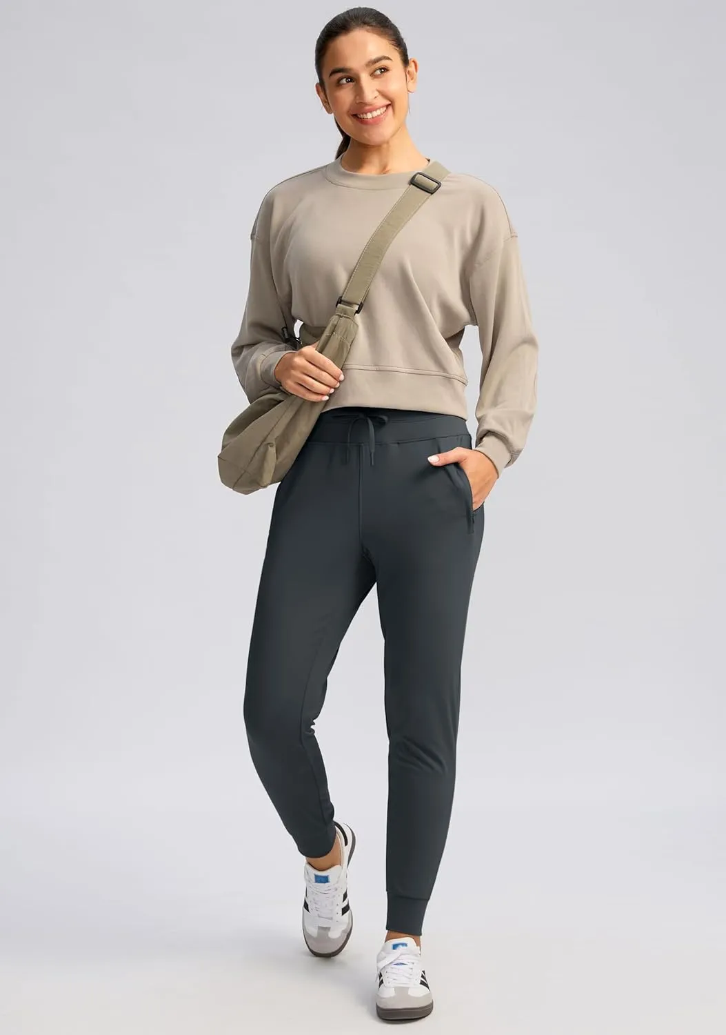G Gradual Women's Joggers Pants with Zipper Pockets High Waisted Sweatpants Athletic Tapered Pants for Women Lounge Workout