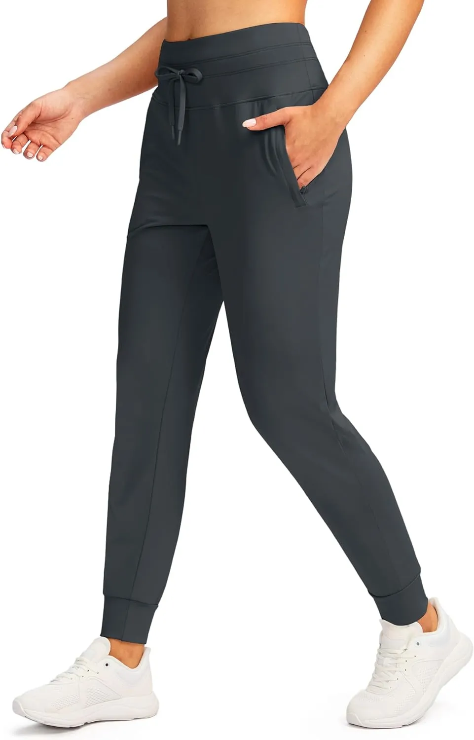 G Gradual Women's Joggers Pants with Zipper Pockets High Waisted Sweatpants Athletic Tapered Pants for Women Lounge Workout