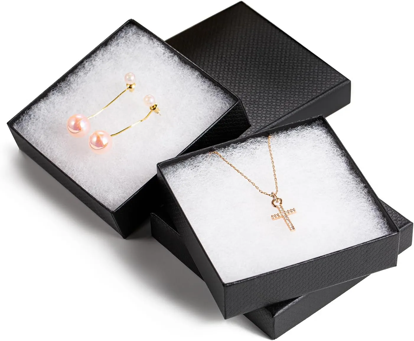 GEFTOL Jewelry Gift Boxes 20 Pack 3.5x3.5x1 Inch Cardboard Jewelry Boxes,Small Gift Boxes for Jewelry Earrings Necklaces Handmade Bangles Bracelets(Black)