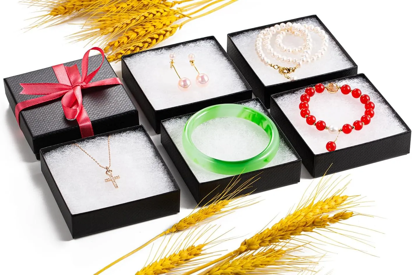 GEFTOL Jewelry Gift Boxes 20 Pack 3.5x3.5x1 Inch Cardboard Jewelry Boxes,Small Gift Boxes for Jewelry Earrings Necklaces Handmade Bangles Bracelets(Black)