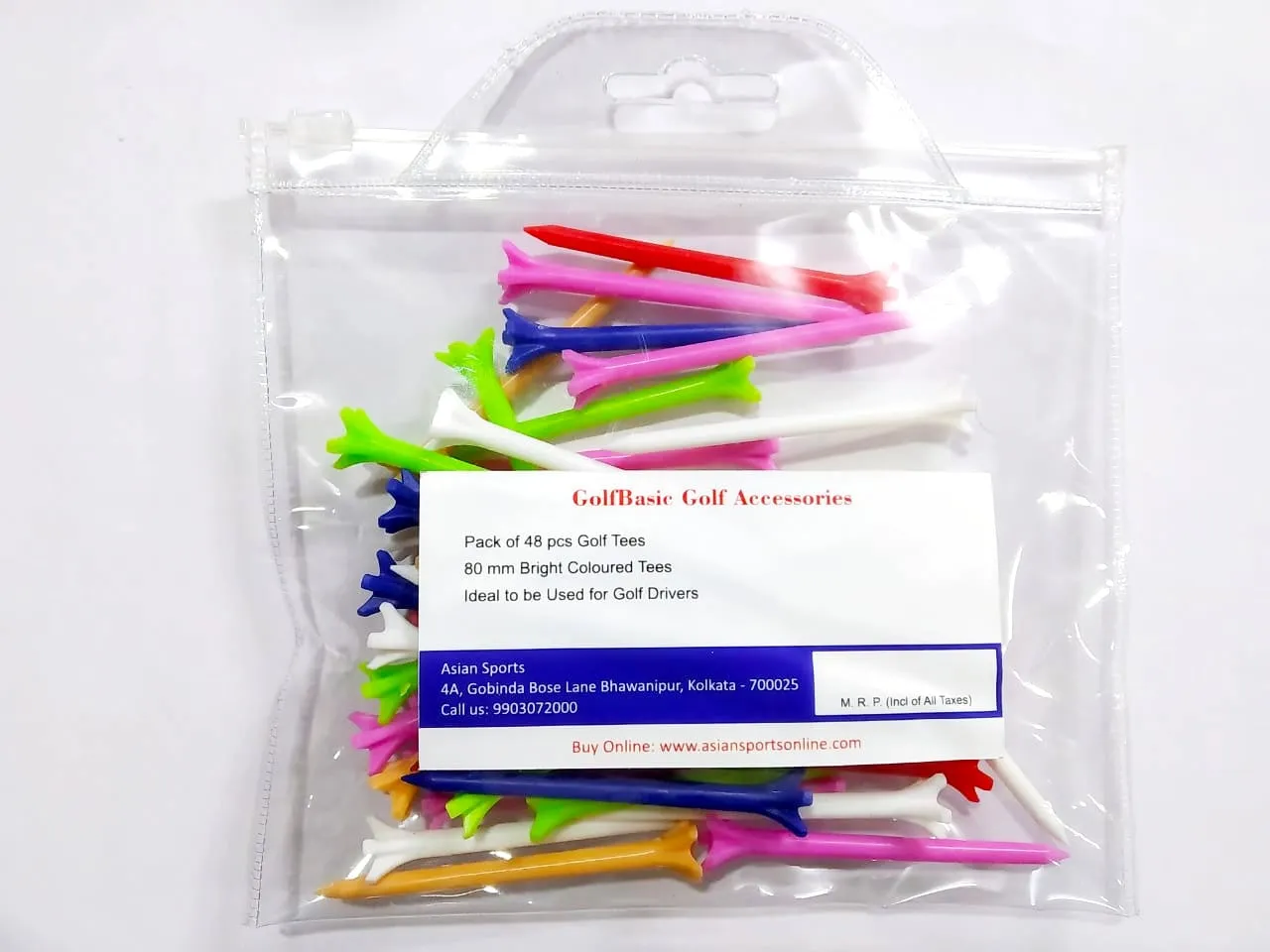 GolfBasic Premium Plastic Mixed Tees (48pcs Pack)