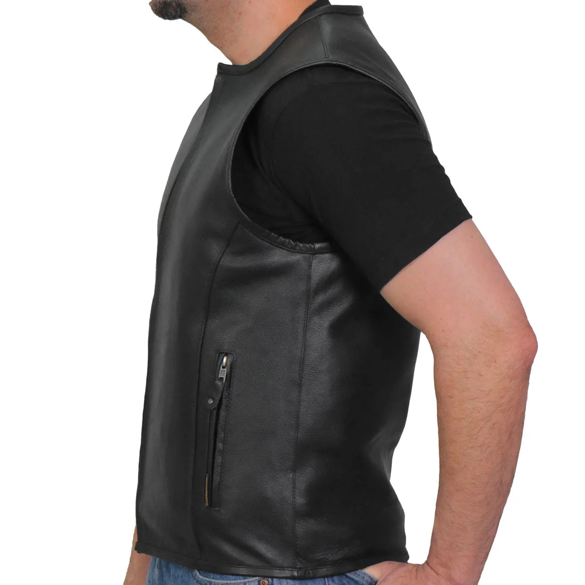 Hot Leathers VSM1036 Men's Black 'Conceal and Carry' Motorcycle Club