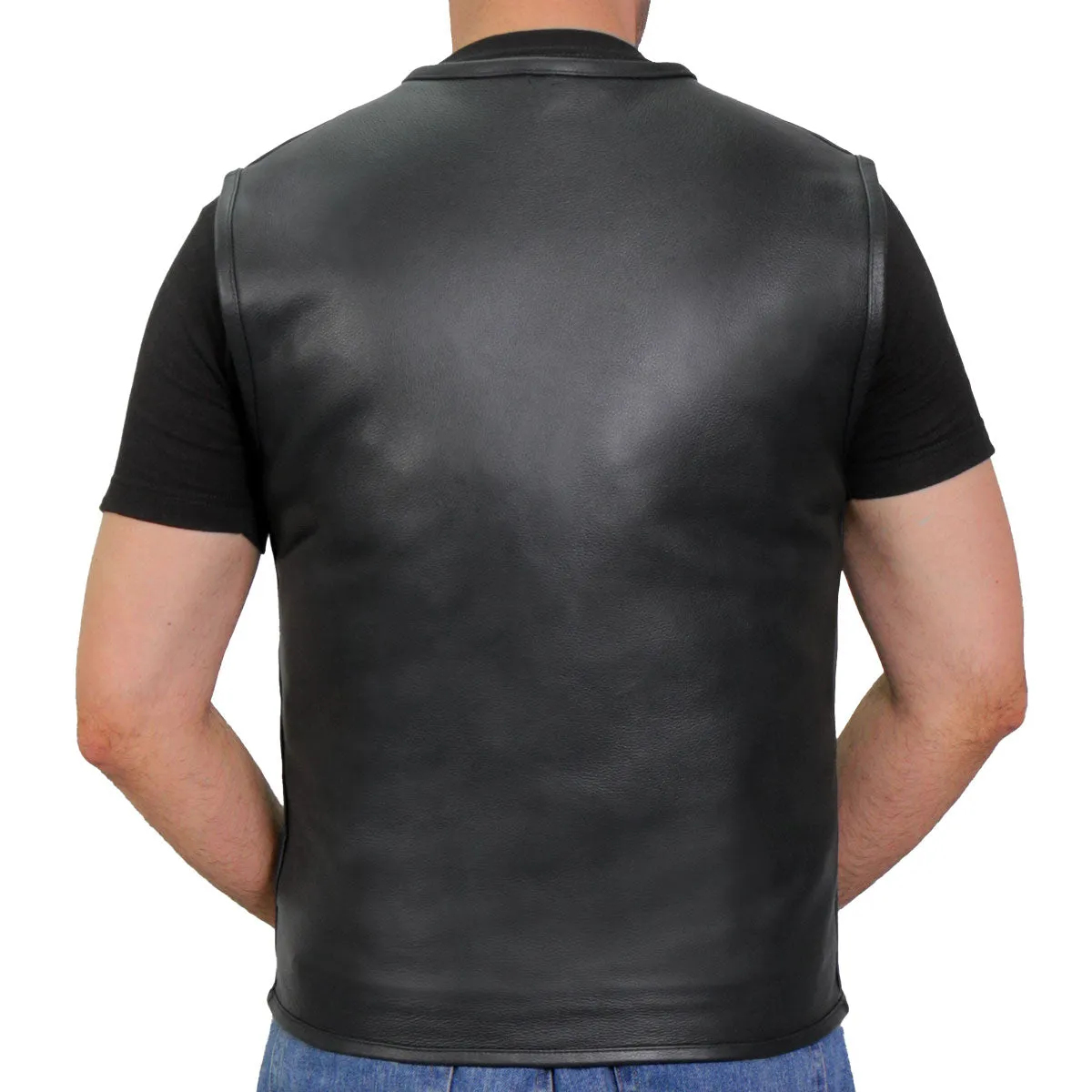 Hot Leathers VSM1036 Men's Black 'Conceal and Carry' Motorcycle Club