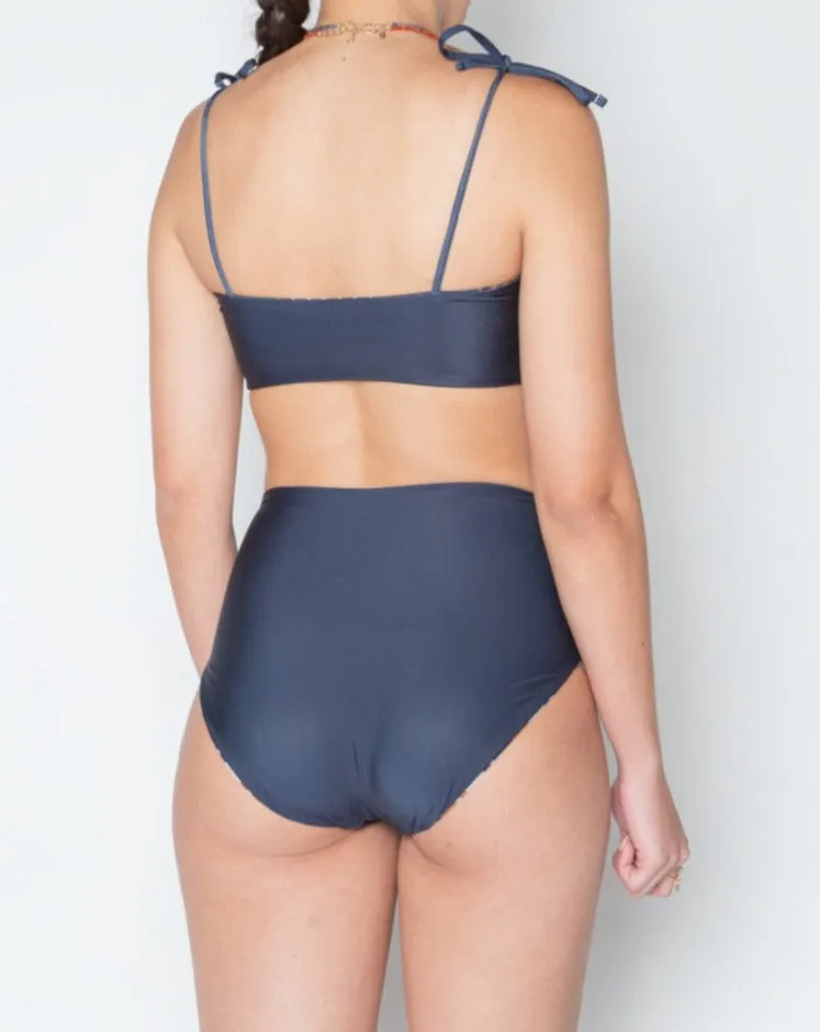 Jenna Reversible Print Swimsuit - Navy