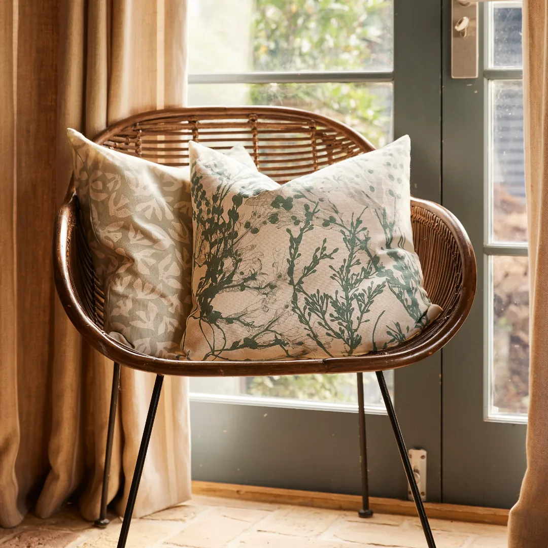 Kate Stein Designs - Loose Weed Cushion, Turquoise