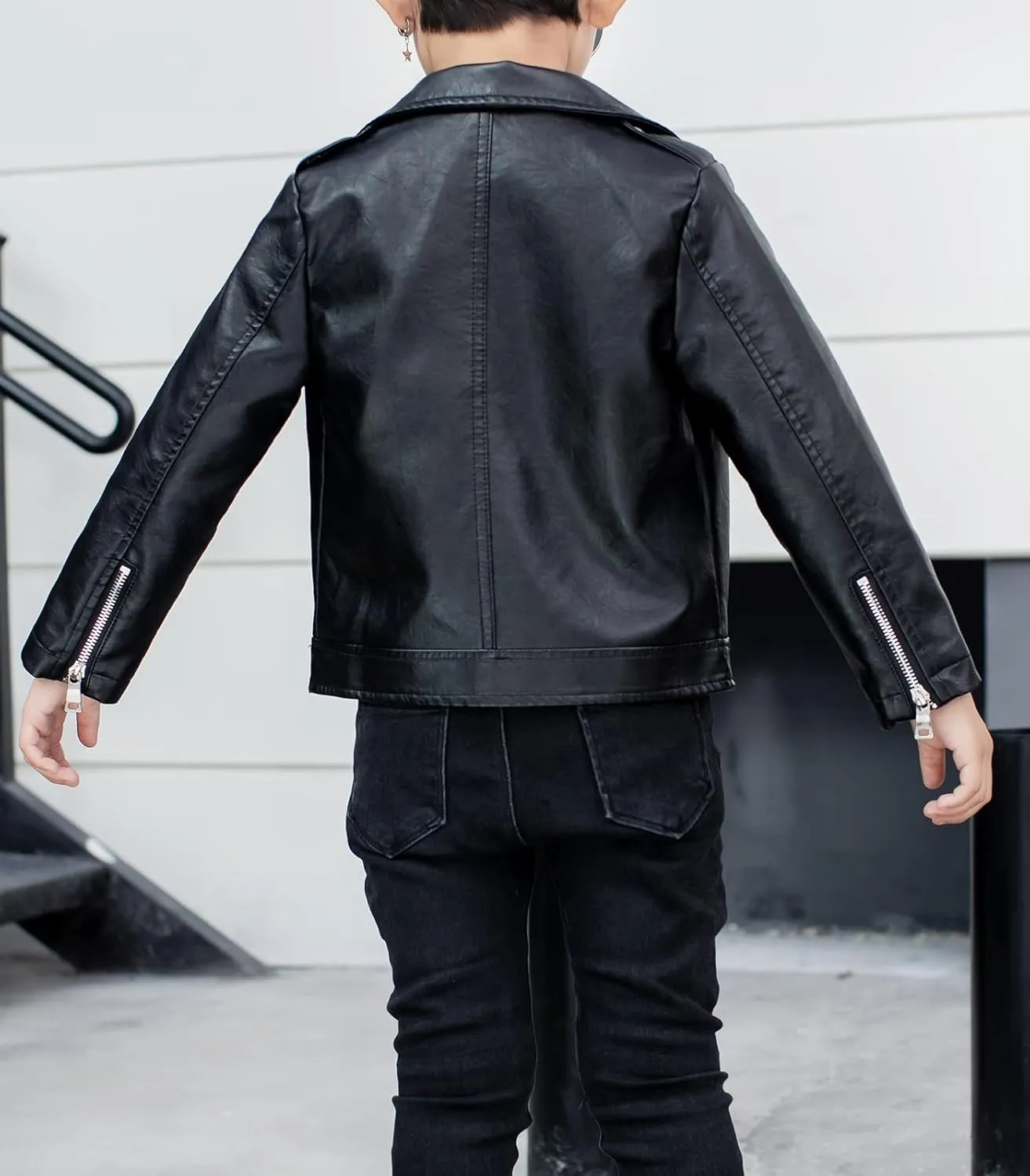LOKTARC Boys Girls Faux Leather Jacket for Kids Motorcycle Biker Leather Jackets