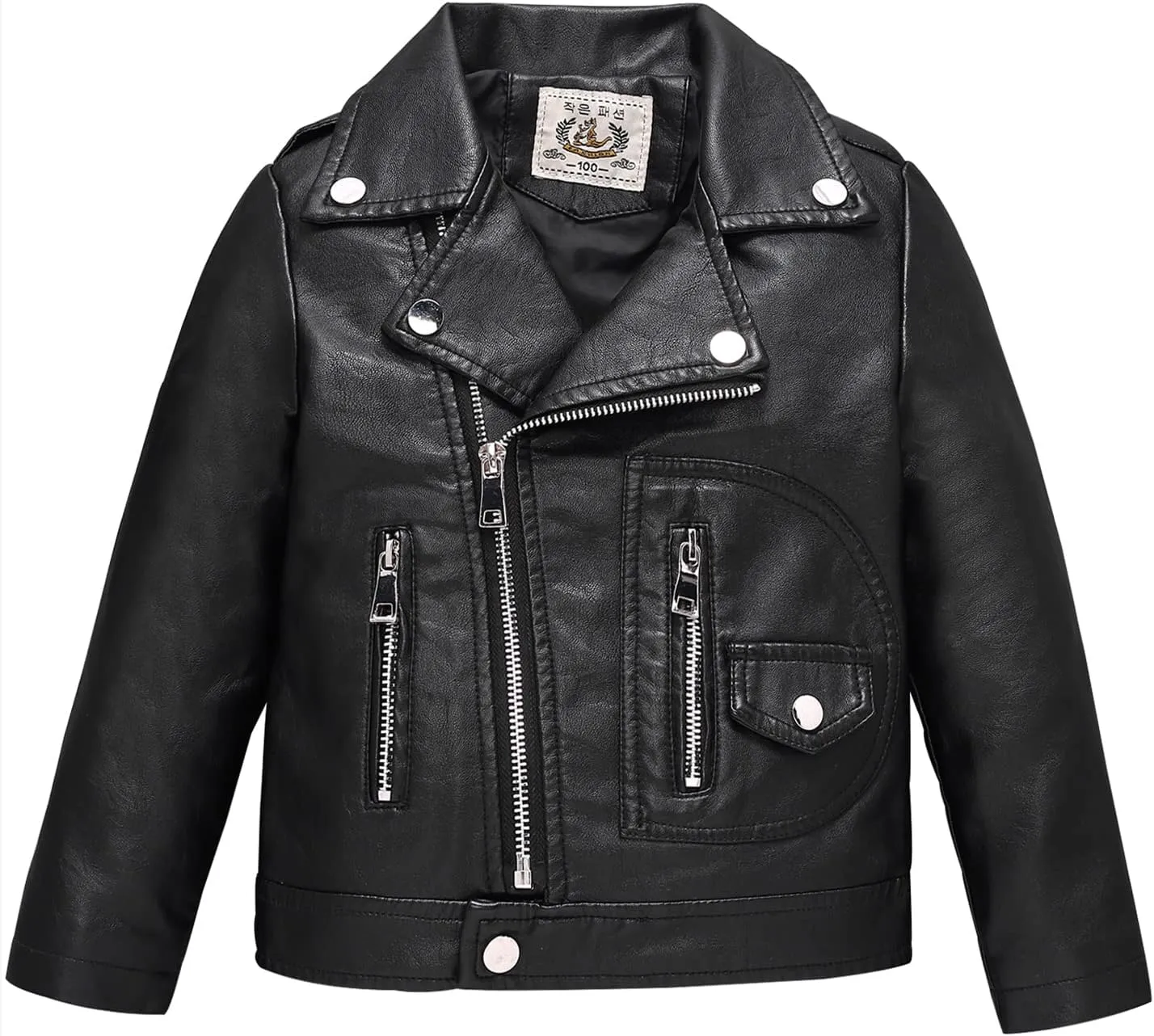 LOKTARC Boys Girls Faux Leather Jacket for Kids Motorcycle Biker Leather Jackets