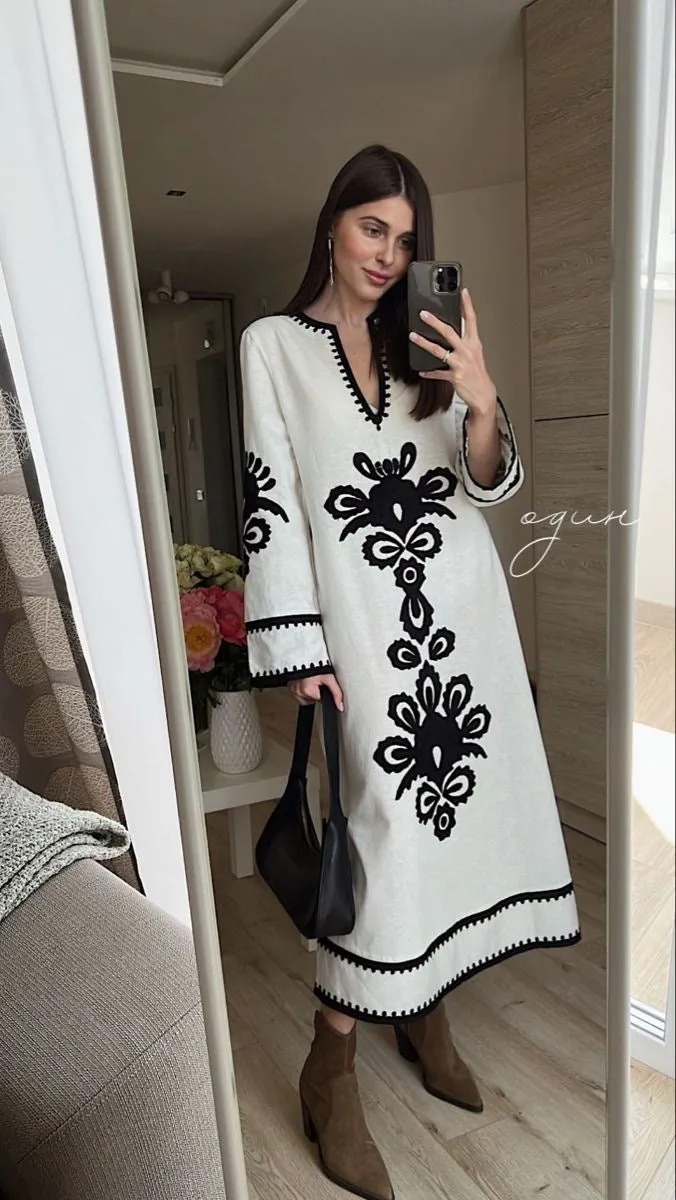 Olivia Printed Midi Dress