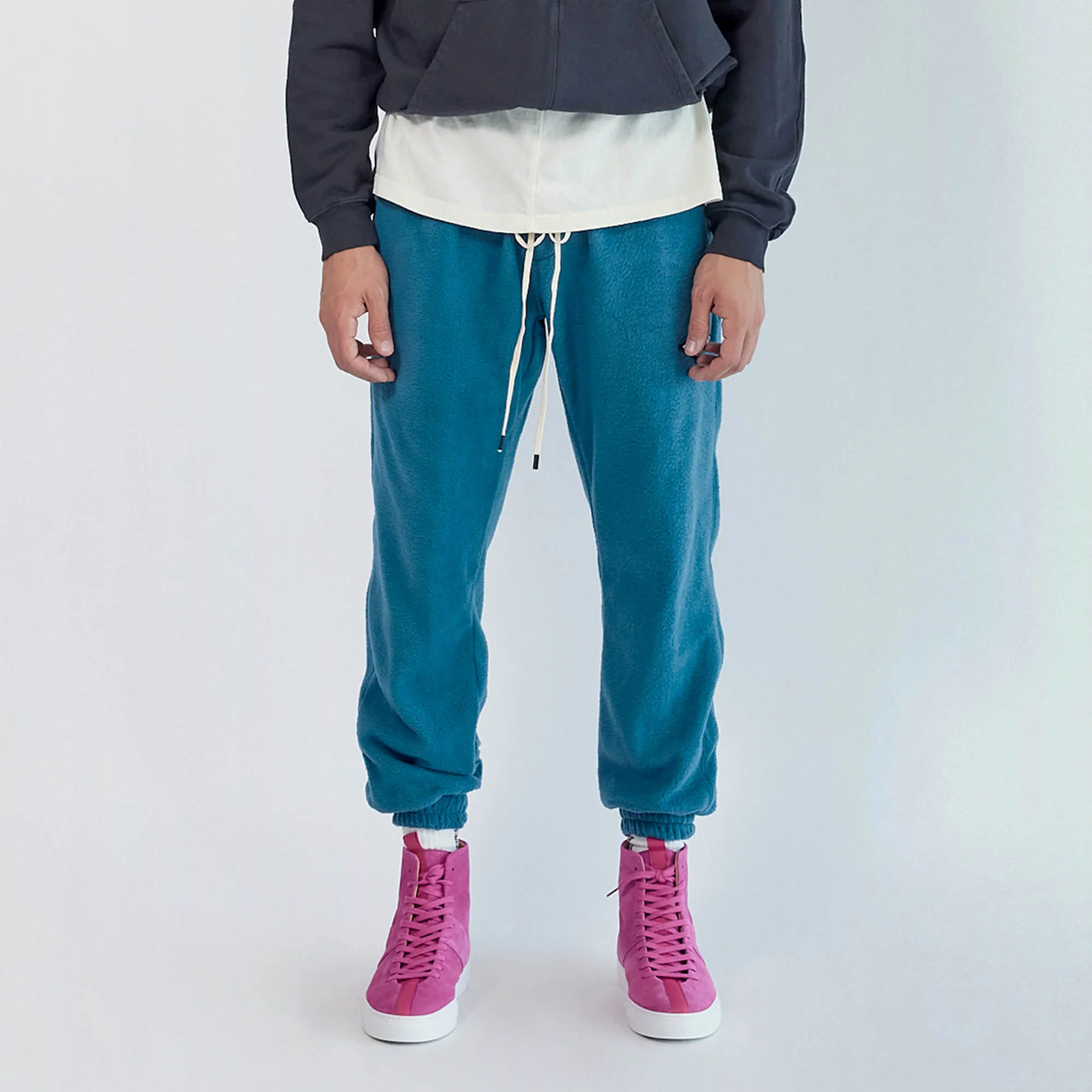 polar fleece roaming sweatpants / teal