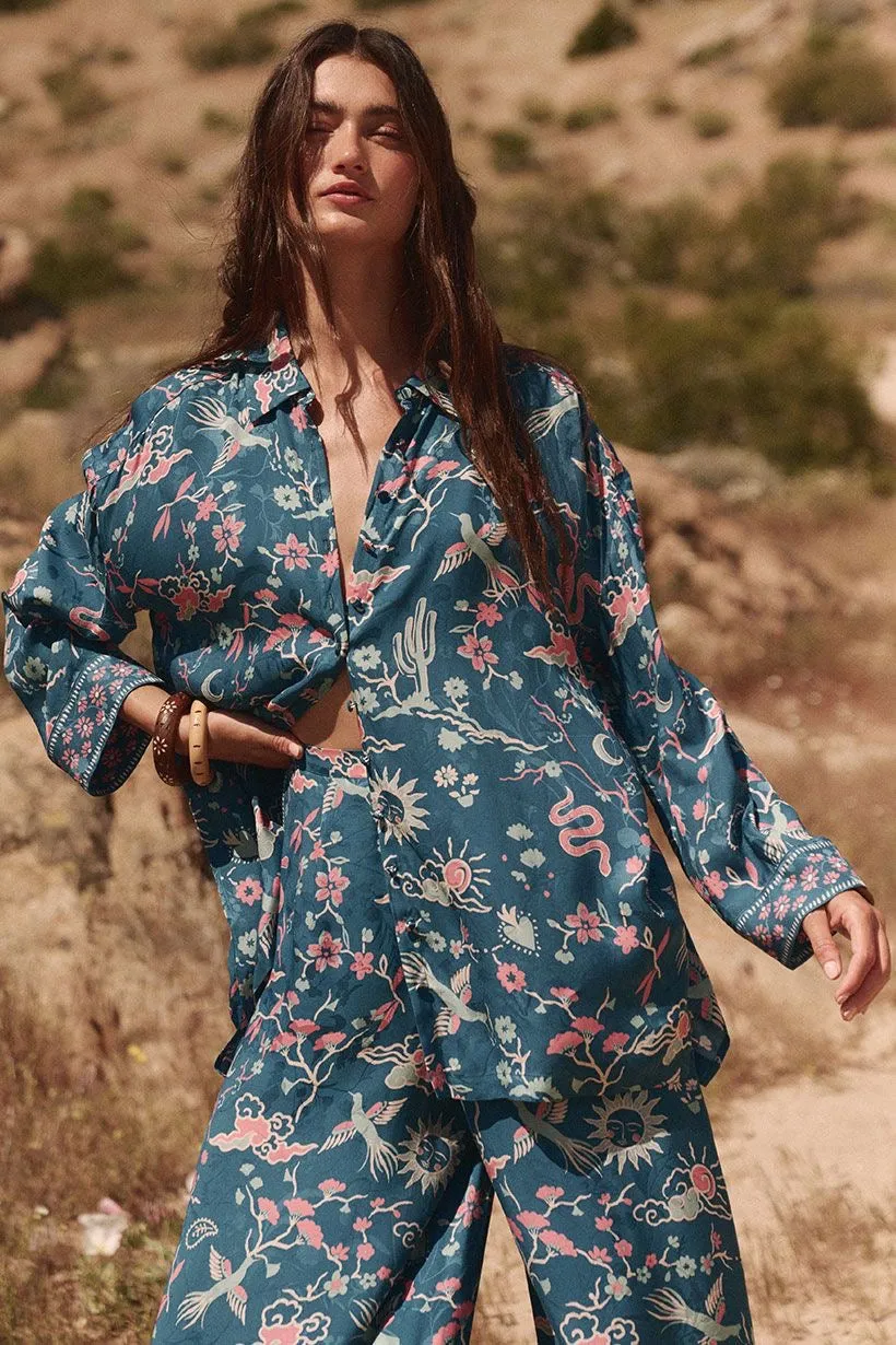 Spell Desert Bandita Shirt - Cobalt