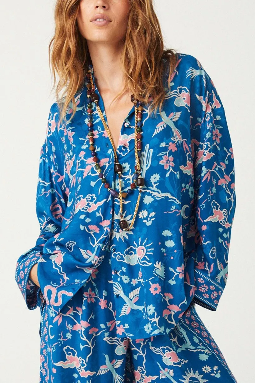 Spell Desert Bandita Shirt - Cobalt