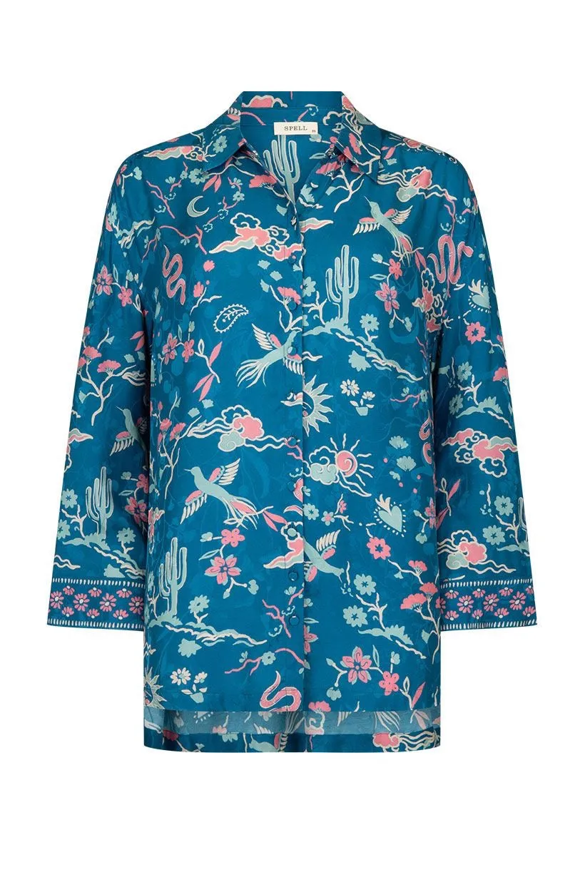 Spell Desert Bandita Shirt - Cobalt
