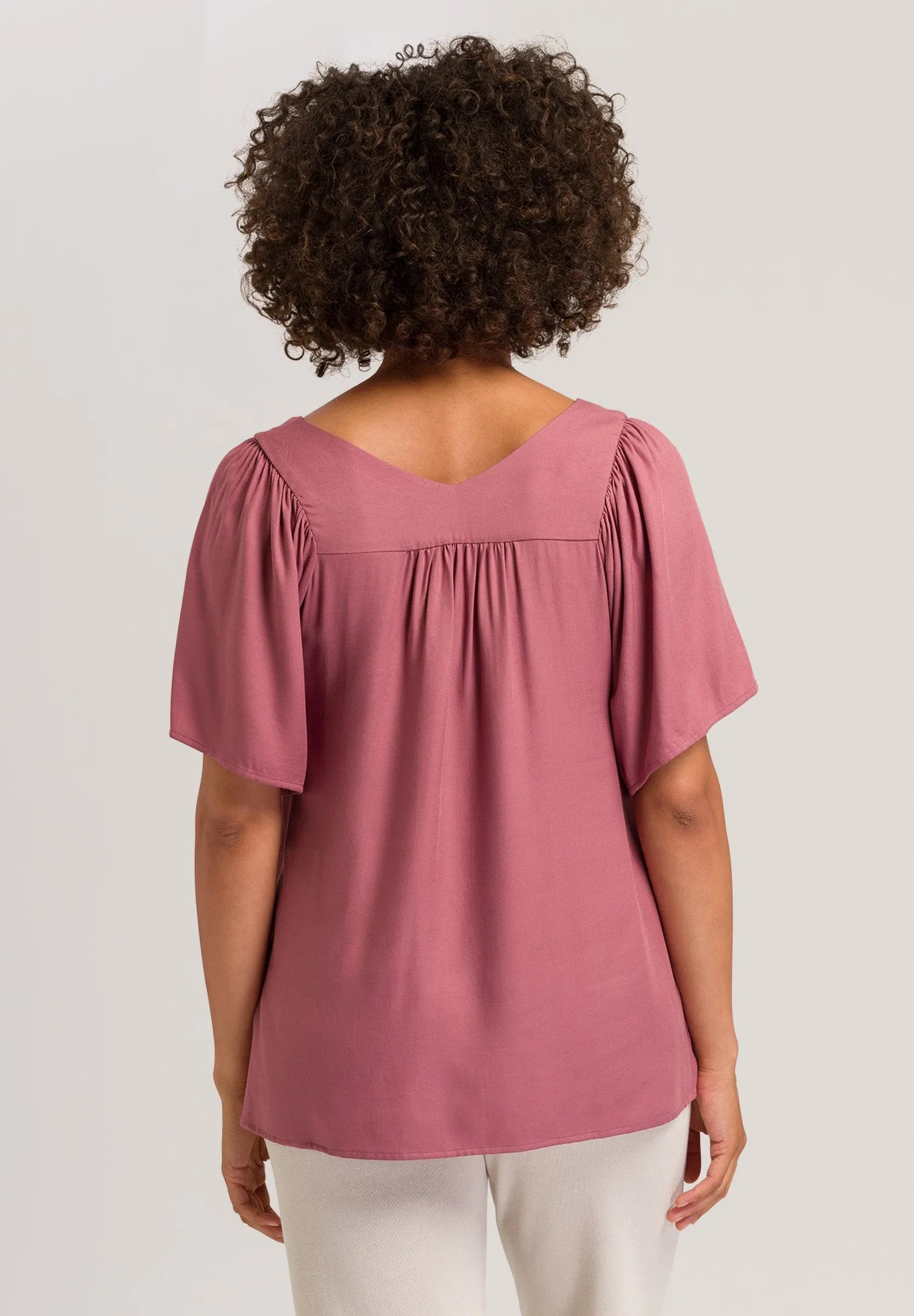 Sunny Vibes Flowy V-Neck Blouse | Rosewood 78727-2425
