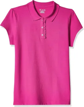 The Children's Place Girls' Short Sleeve Ruffle Pique Polo