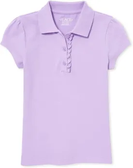 The Children's Place Girls' Short Sleeve Ruffle Pique Polo