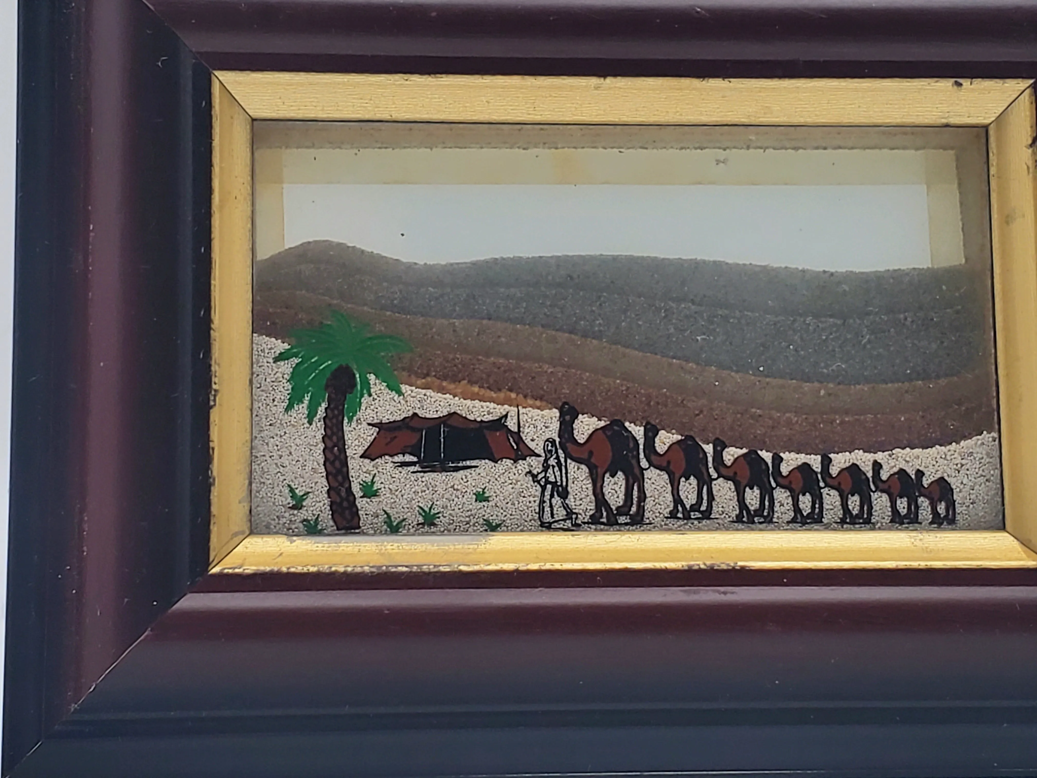 Vintage Seven Sands of the Arabian Desert Framed UAE Souvenir