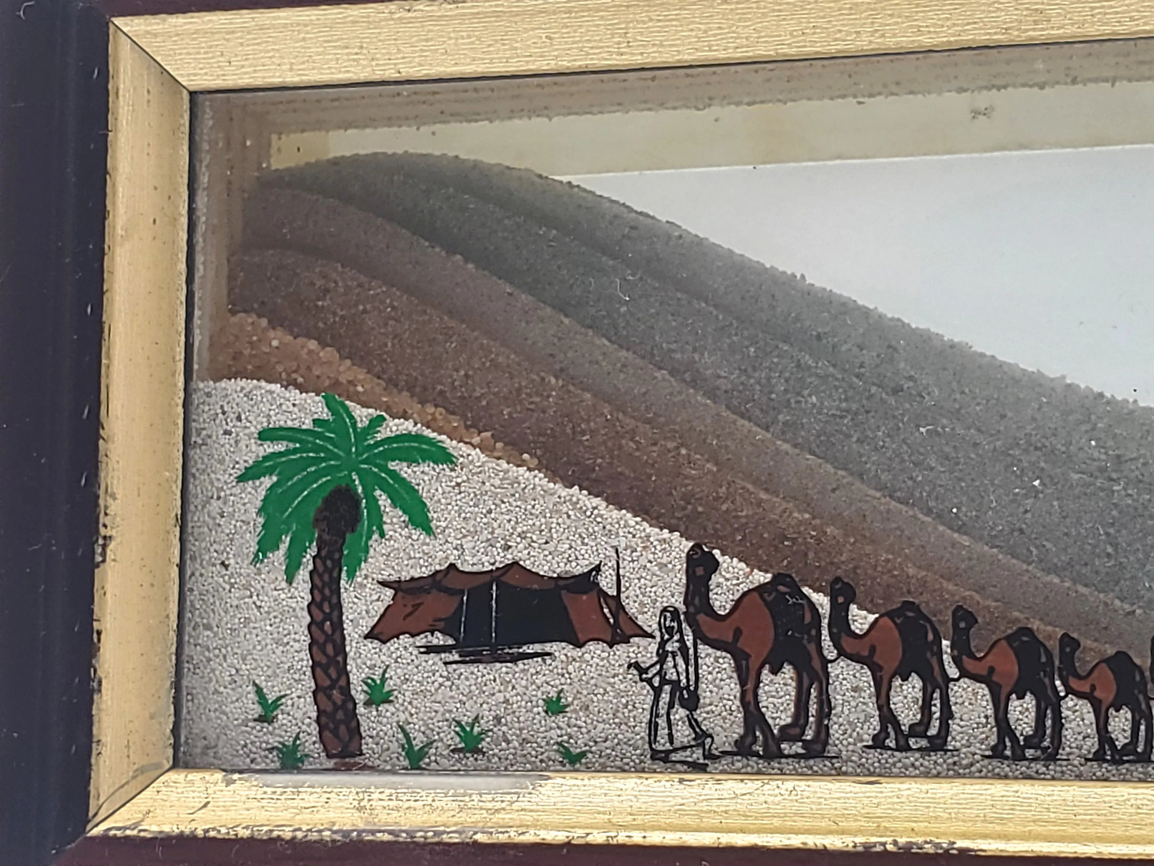 Vintage Seven Sands of the Arabian Desert Framed UAE Souvenir