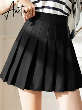 White Women Pleated Skirts Summer High Waist Zipper Girls Dancing JK Mini Skirts Black Fashion Student A Line Faldas