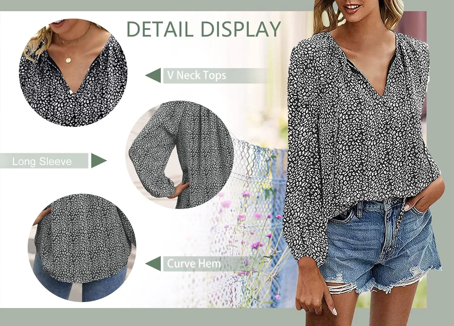Women's Casual Floral Ruffle Short Sleeve Tops Cute Boho V Neck Loose Blouses Summer Fall Shirts