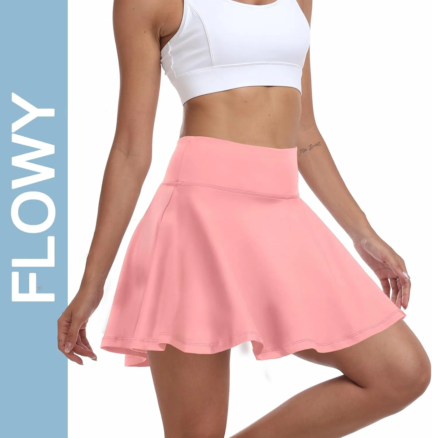 Womens Flowy Tennis Golf Skirts Built in Shorts Active Athletic Exercise Sports Workout Wear Skirts Skorts for Women