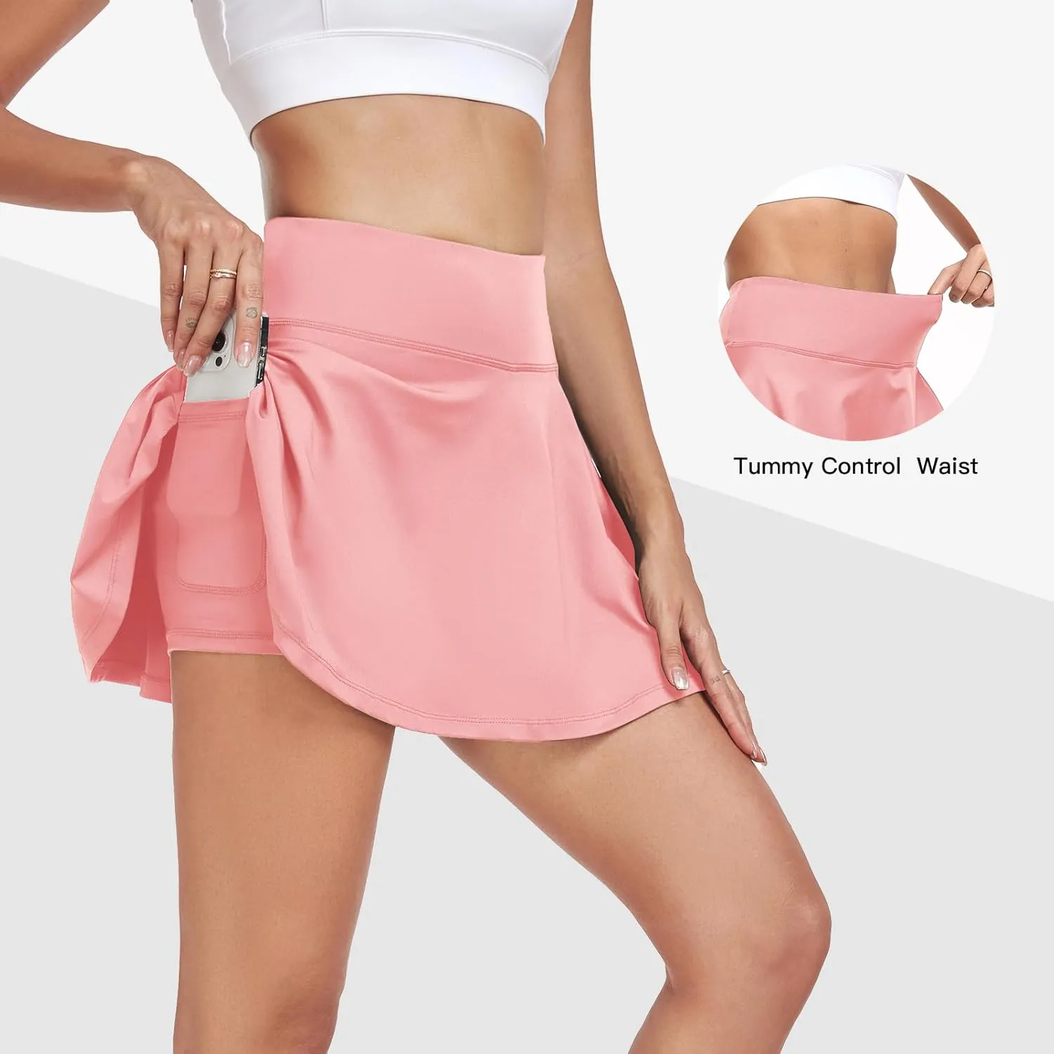 Womens Flowy Tennis Golf Skirts Built in Shorts Active Athletic Exercise Sports Workout Wear Skirts Skorts for Women