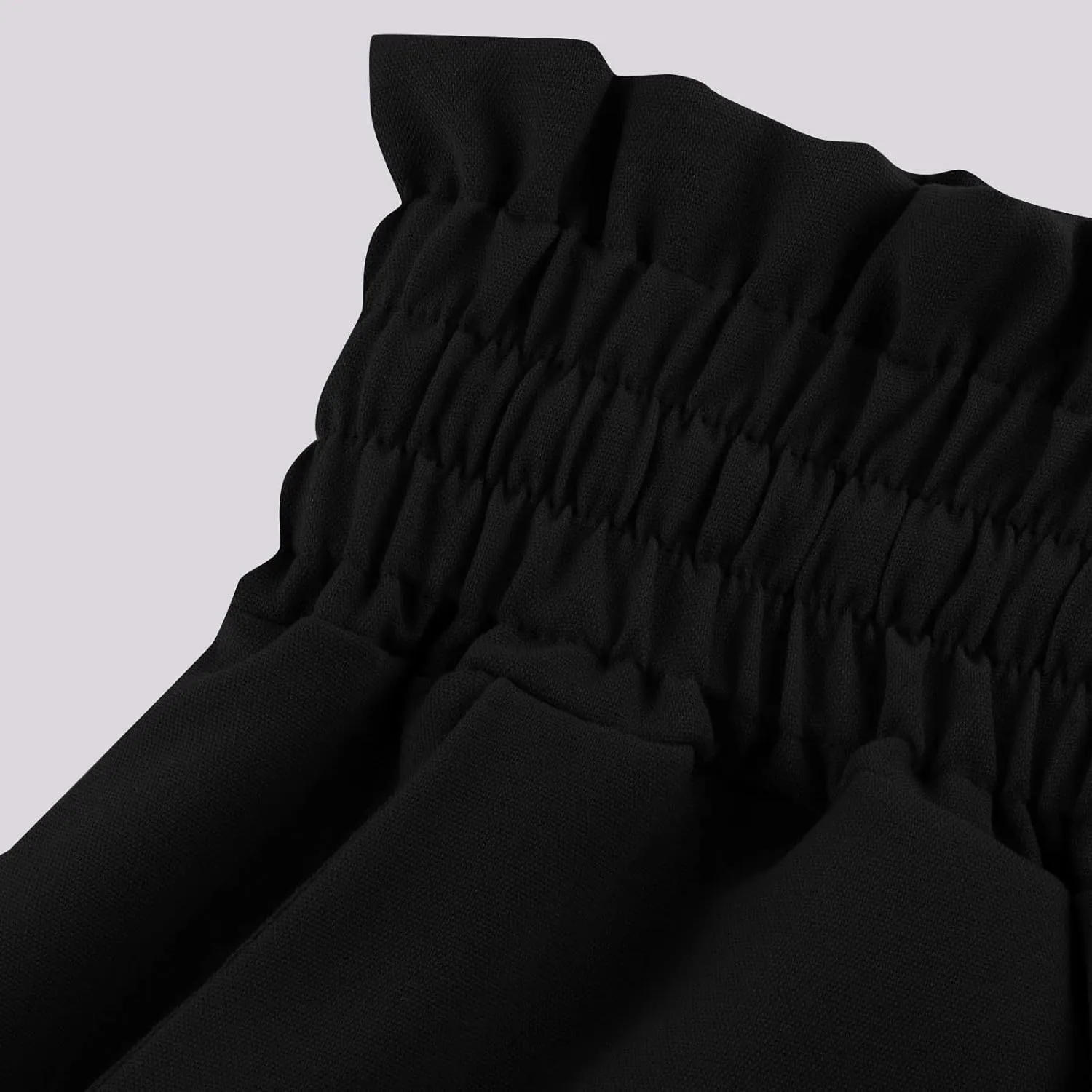 Womens Palazzo Pants Elastic Waist High Waisted Culottes Pants Loose Fit Elegant Flowy Vacation Pants with Pockets