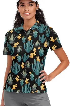 YEXIATODO Womens Golf Shirt Short Sleeve Polo Shirts Zip Up Collared UPF 50  Quick Dry Tennis Athletic Tank Tops XS-2XL